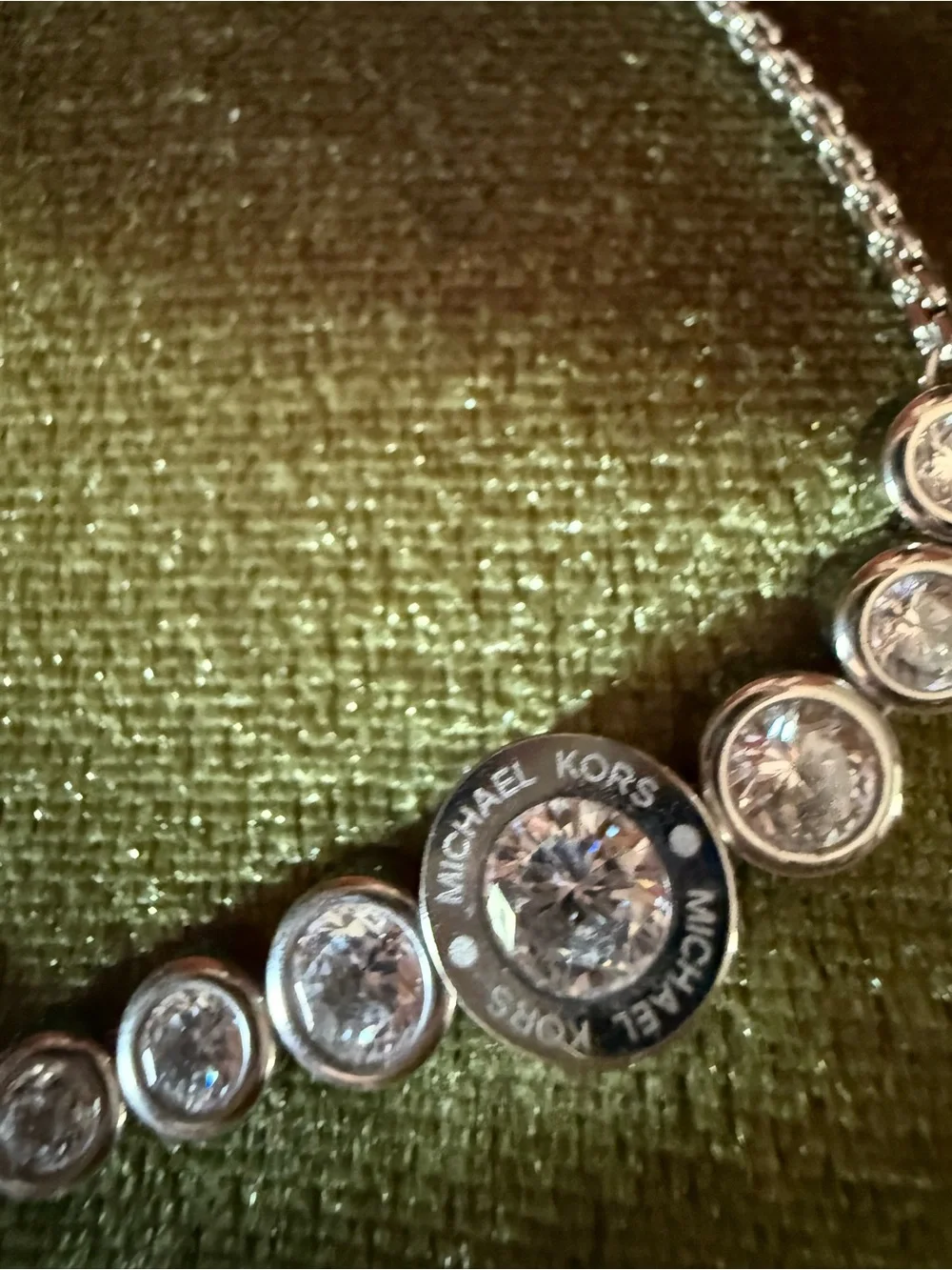Michael Kors Silver Crystal Station Slider Bracelet